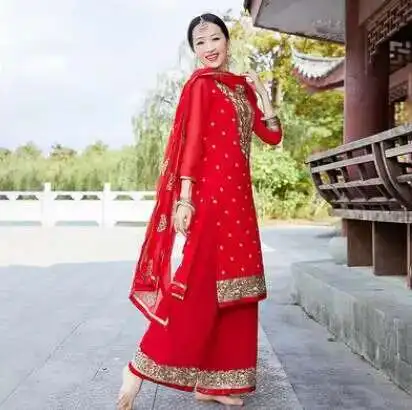 India Pakistan Punjabi Dupattas Daily Suits Woman Blouse Pants Scarf Kurtas Saree Top Katak Sets Women Dress Set - Image 7