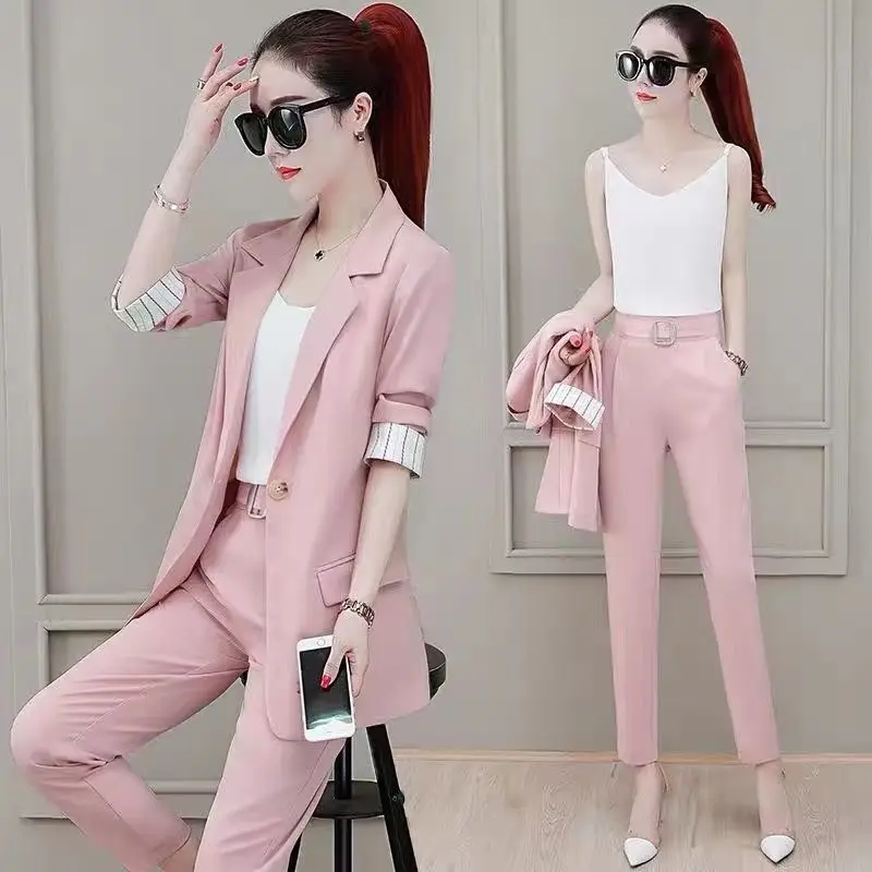 Women's Suit 2023 New Spring/Summer Small Suit Outerwear Three Piece Suit Outerwear Work Wear Fashion Temperament Work Wear - Image 4