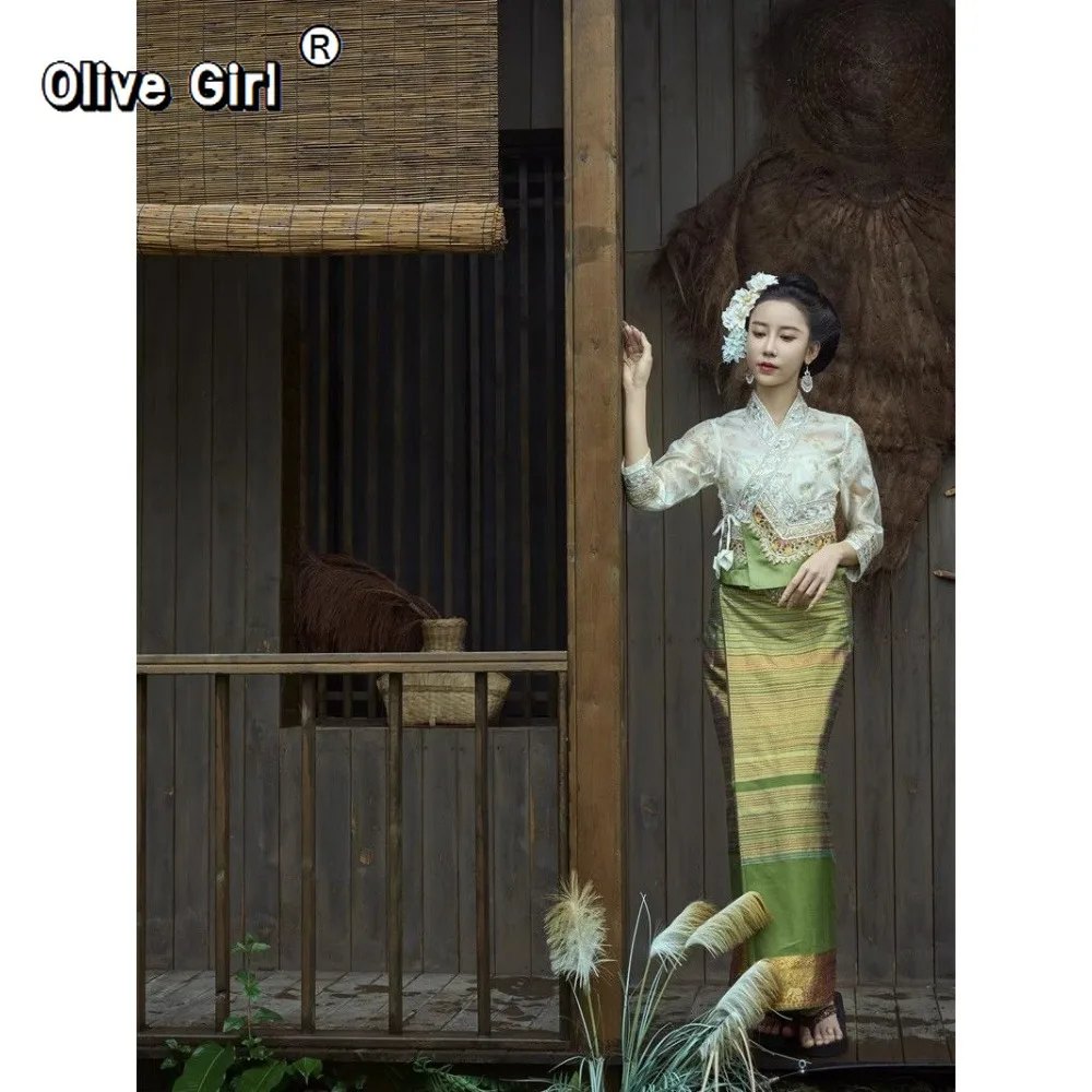 Thai Clothing Ethnic Style Elegant and Sweet Shirt Blouse Women's Clothing Travel Outfits Street Tube Skirts - Image 5