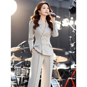 Ladylike Small Fraance Sle Suit Set High End Spring Autumn Women's Coat And Pants Ensemble Faionable Long Sv...
