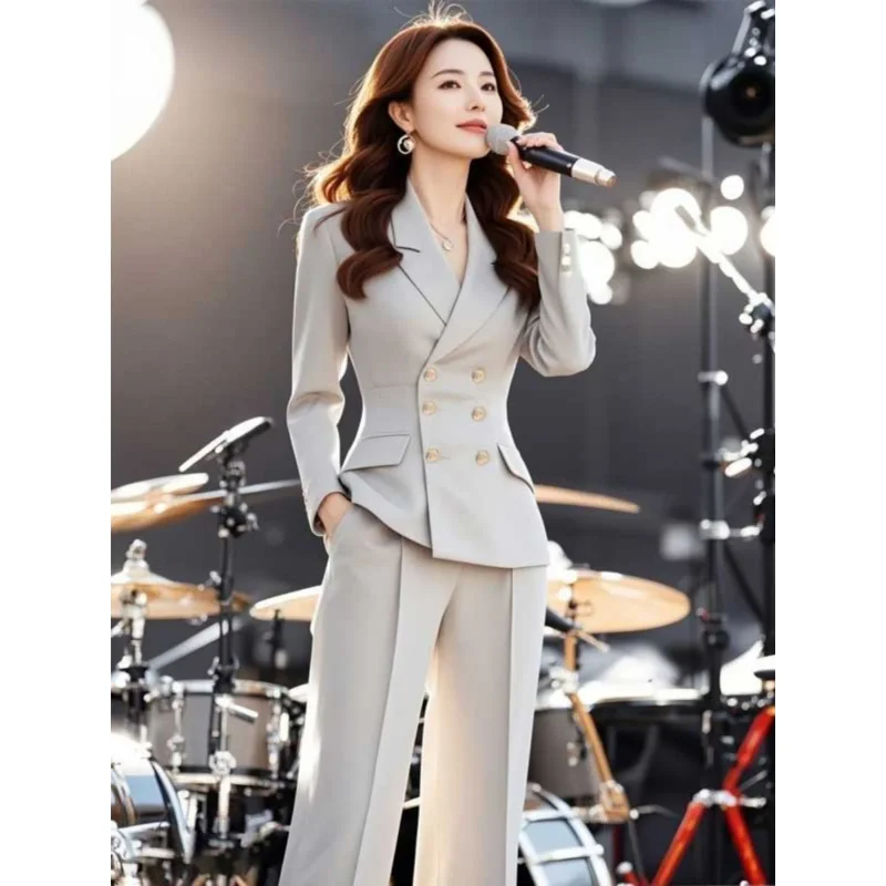 Ladylike Small Fraance Sle Suit Set High End Spring Autumn Women's Coat And Pants Ensemble Faionable Long Sv...