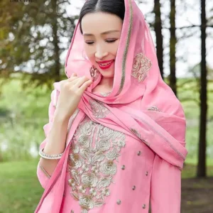 Exotic Style Indian Dance Costume Ethnic Style Womens fashion Daily Nationality Dress Sari Side Cover Pants Two-piece Set