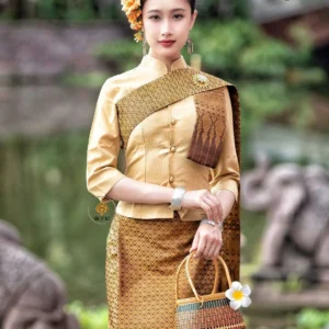 Thailand women Dai clothing Dai Ethnic Costume Performance Dance National Costume Thai Style court  dress