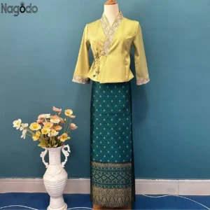 2025 Summer Traditional Dai Ethnic Thai Clothes Women's Blouse and Long Skirt Set for Daily Wear Traditional Vietnamese Dress