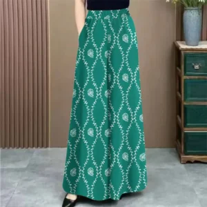 Wide-legged Trousers New Style Trousers Summer Middle-aged and Elderly High Waist Printed Women Loose Casual Oversized Trousers