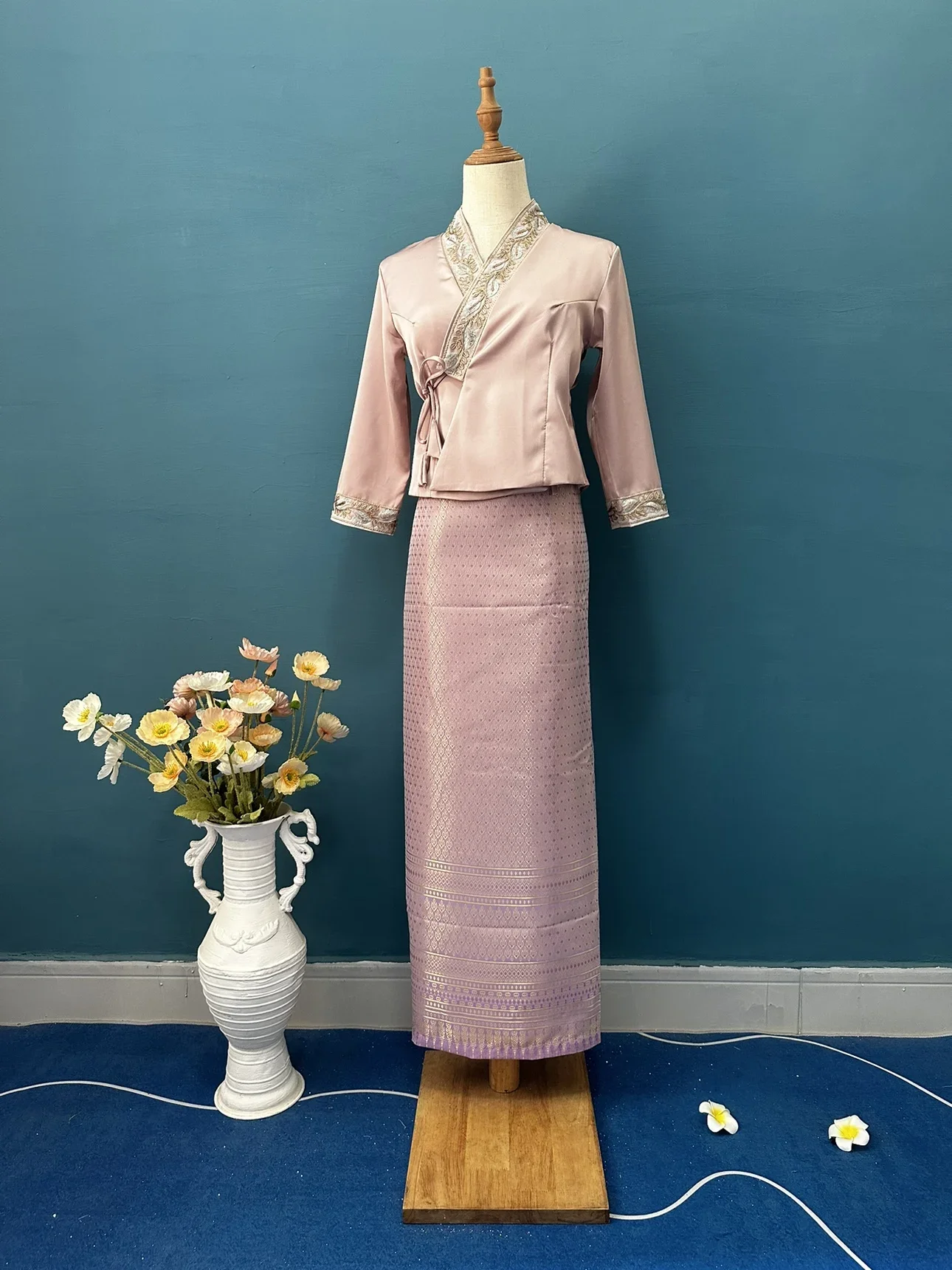 2025 Summer Traditional Dai Ethnic Thai Clothes Women's Blouse and Long Skirt Set for Daily Wear Traditional Vietnamese Dress - Image 24