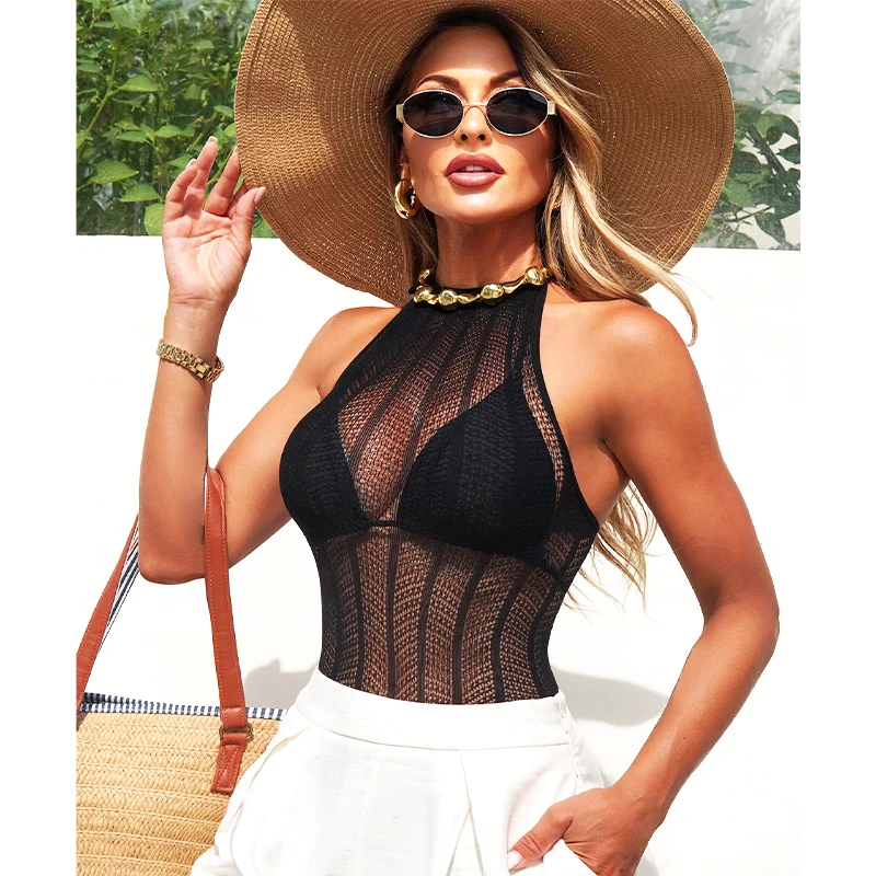 Sexy Women Fishnet Hollow Out Cover Up Dress See Through Bodycon Beach Swimwear Summer Style