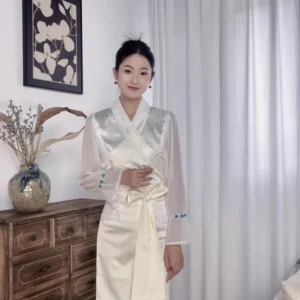 Chinese Women's Xizang Guozhuang Dance Skirt Long Tibetan Clothes