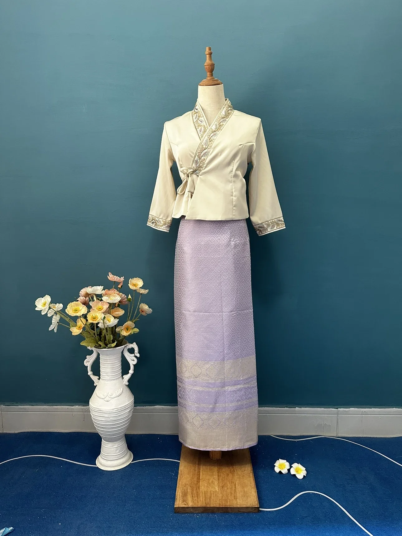 2025 Summer Traditional Dai Ethnic Thai Clothes Women's Blouse and Long Skirt Set for Daily Wear Traditional Vietnamese Dress - Image 26