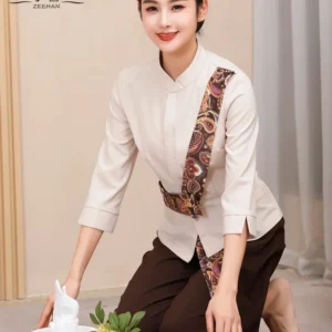 SPA Health Club Beauty Salon Work Clothes Women's Skin Management Massage Foot Bath Foot Therapy Technician Three-piece Set