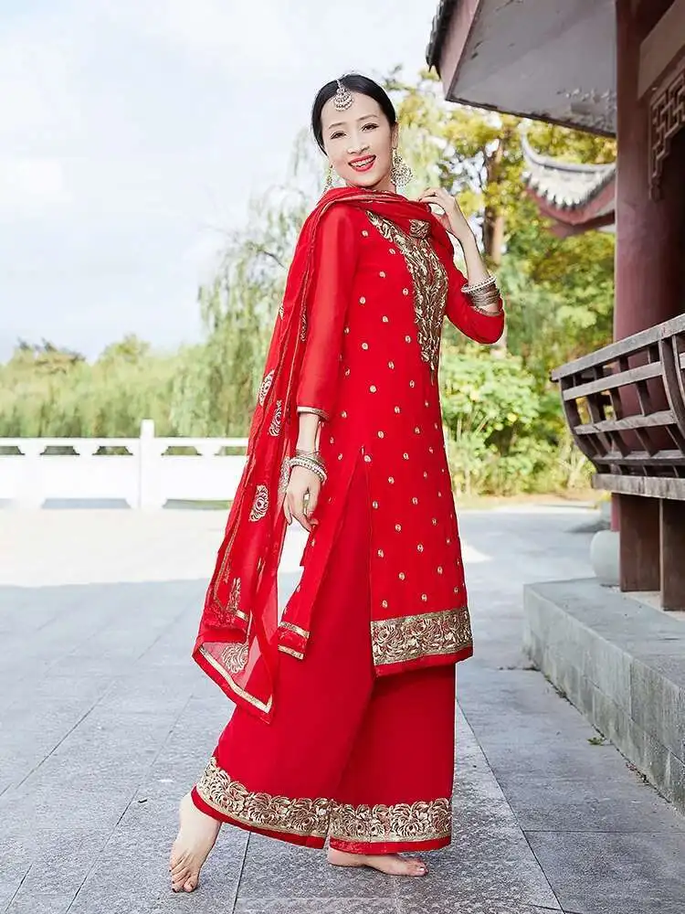 India Pakistan Punjabi Dupattas Daily Suits Woman Blouse Pants Scarf Kurtas Saree Top Katak Sets Women Dress Set