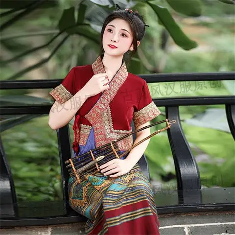 Thai Clothing Ethnic Style Elegant and Sweet Shirt Blouse Women's Clothing Travel Outfits Street Tube Skirts - Image 7