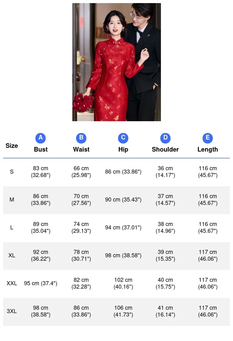 Long Sleeve Improved Qipao Dress Bride Wedding Burgundy Dress Women Sexy Lace Butterfly Chesongam Chinese Banquet Vestidos - Image 6