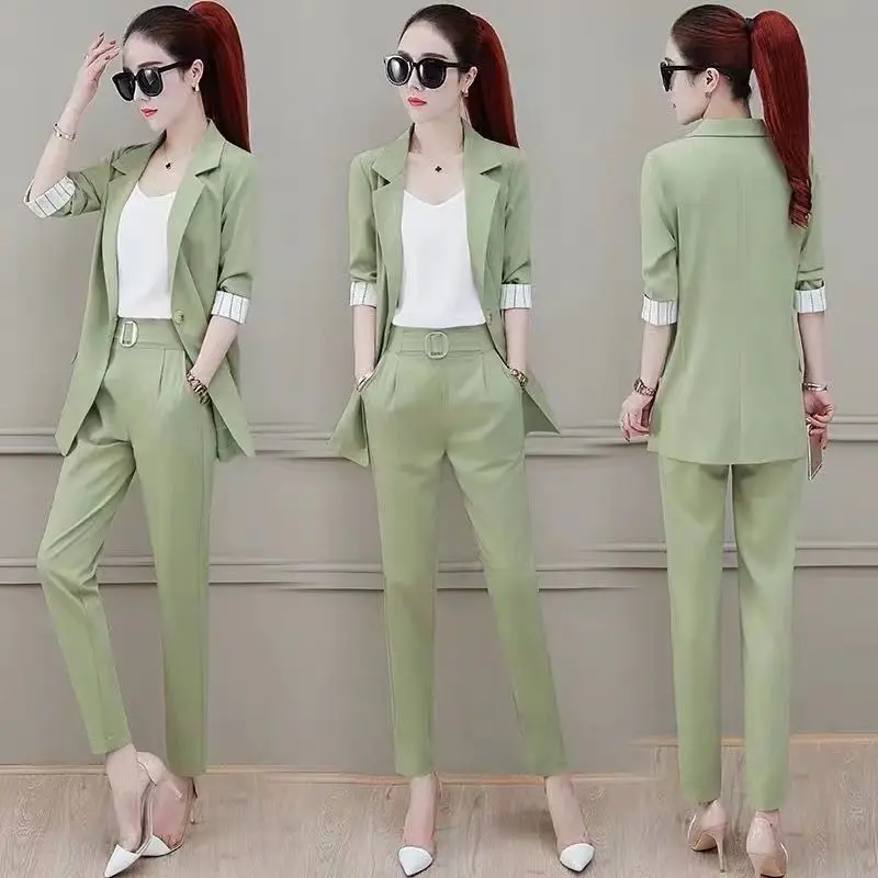 Women's Suit 2023 New Spring/Summer Small Suit Outerwear Three Piece Suit Outerwear Work Wear Fashion Temperament Work Wear - Image 5