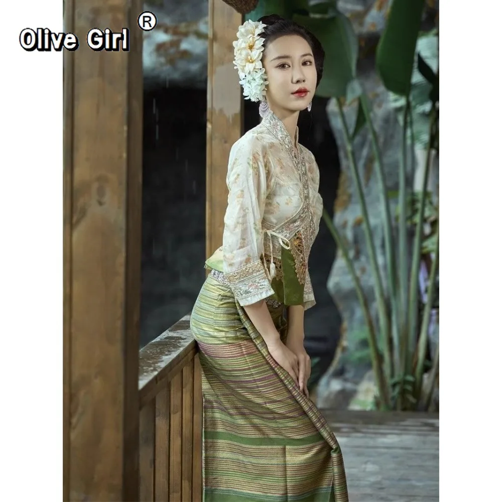 Thai Clothing Ethnic Style Elegant and Sweet Shirt Blouse Women's Clothing Travel Outfits Street Tube Skirts - Image 6