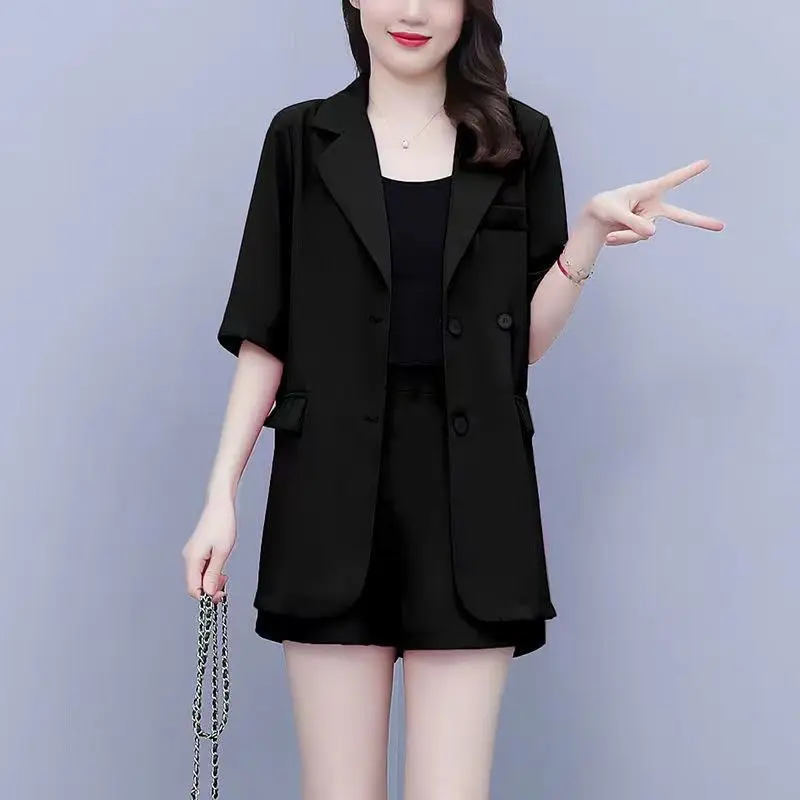2026 Summer New Casual Blazer Shorts Two-piece Women's Fashion Business Wear Korean Elegant Suit Top Pants Set Female Clothing - Image 11