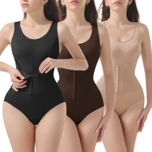 Woman Slim Bodysuit Shapewear with Zipper Belt Women Tummy Control Fajas Body Shaper Waist Trainer Slimming Cincher Corset Tops
