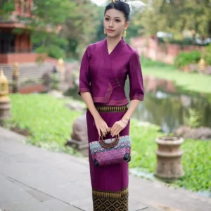 2pcs Thailand Myanmar Long-gyi Skirt Sarong Dai Tube Skirt Women's Clothing Traditional dress National costume