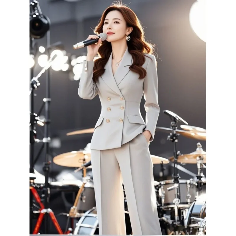 Ladylike Small Fraance Sle Suit Set High End Spring Autumn Women's Coat And Pants Ensemble Faionable Long Sv... - Image 3