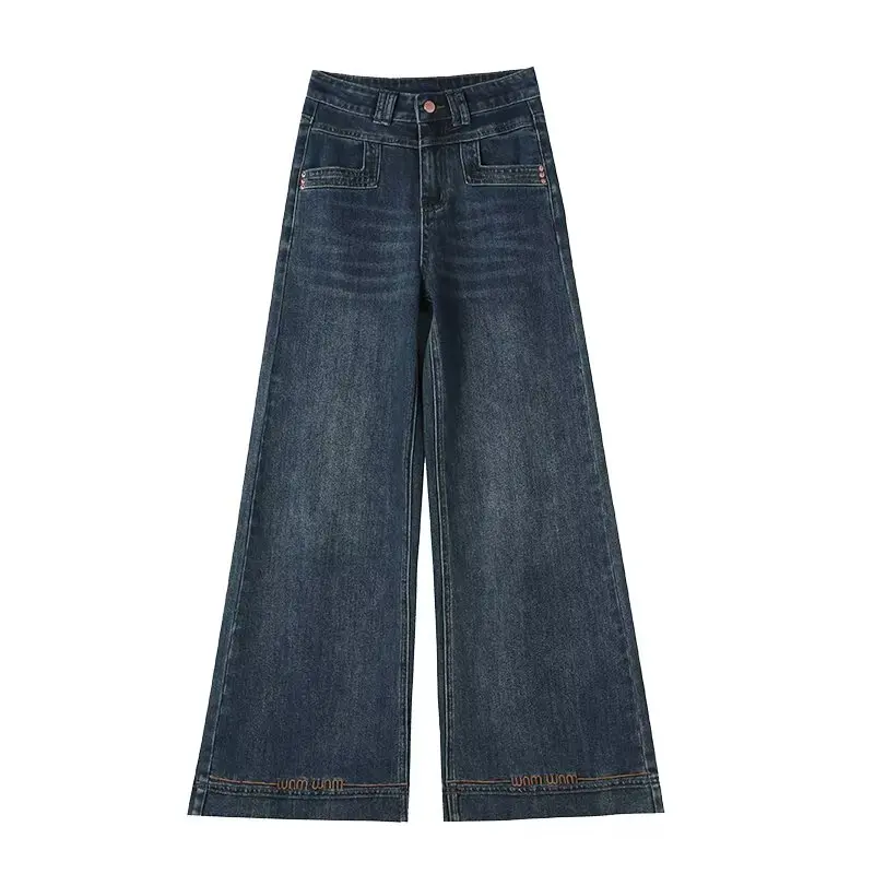 Womens Pants Jeans Retro Bootcut High Waist Comfortable Tummy Control Slimming Straight Leg Casual Trousers - Image 5