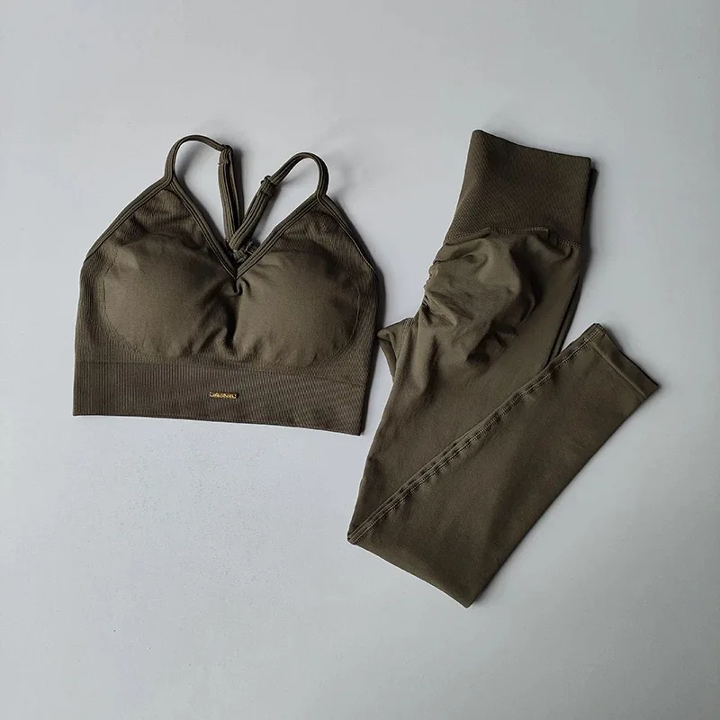 Peach High-Waisted Hip-Lifting Women's Exercise Suit Shockproof Yoga Fitness Clothes for Running And Styling - Image 9