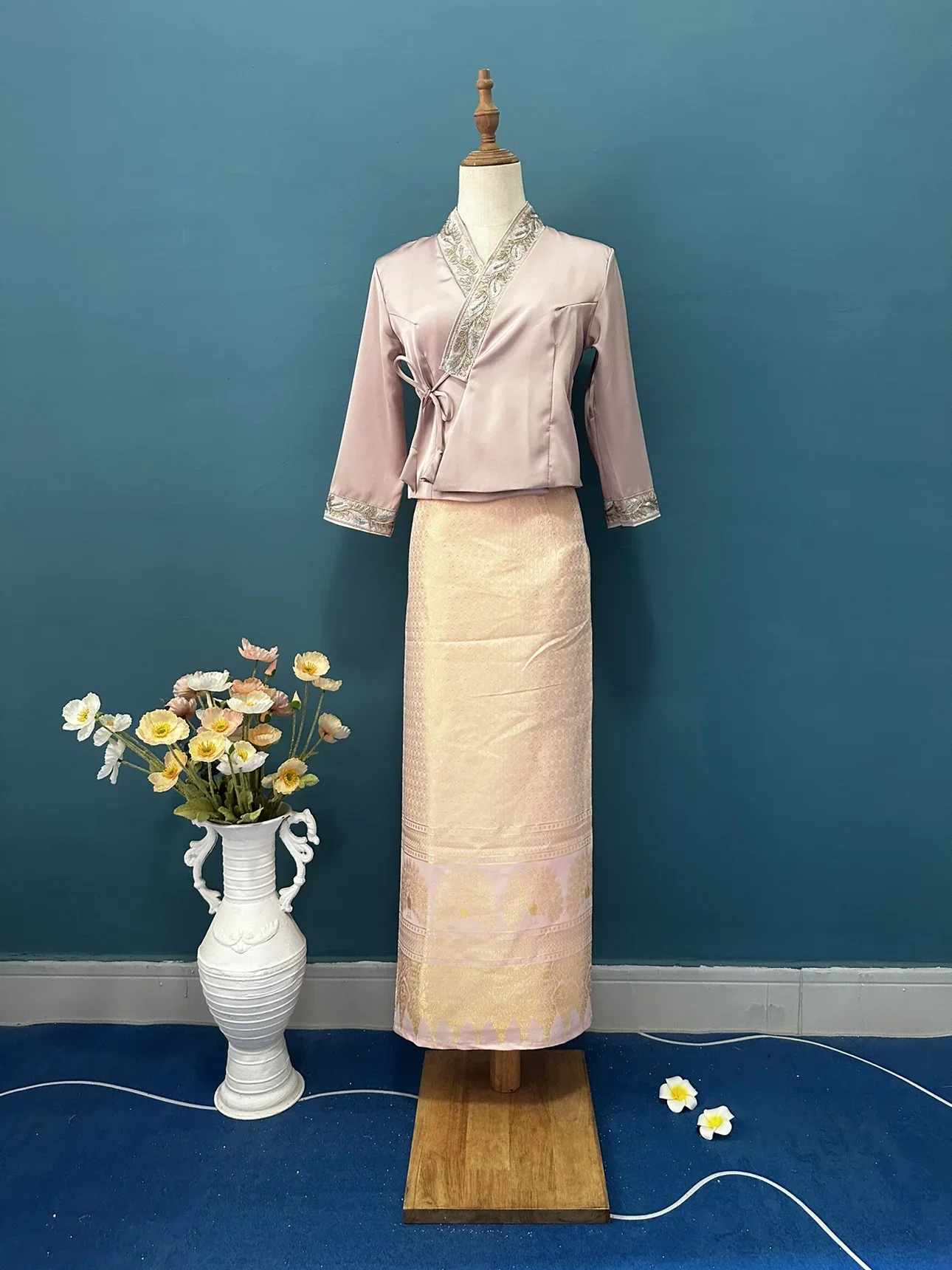 2025 Summer Traditional Dai Ethnic Thai Clothes Women's Blouse and Long Skirt Set for Daily Wear Traditional Vietnamese Dress - Image 28