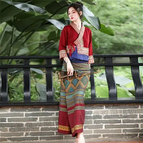 Thai Clothing Ethnic Style Elegant and Sweet Shirt Blouse Women's Clothing Travel Outfits Street Tube Skirts - Image 9