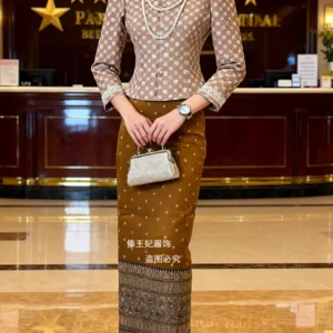 Southeast Asia Laos Woman Dress Thailand Style Vintage Spring