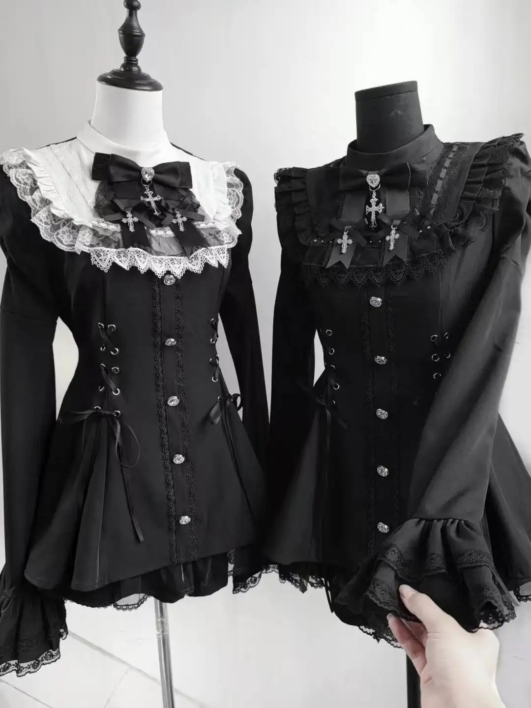Japanese Gothic Lolita Dress Set Women Harajuku Y2k Bow Lace Ruffles Collar Mini Dresses Female Elegant Party Cute Dress - Image 6