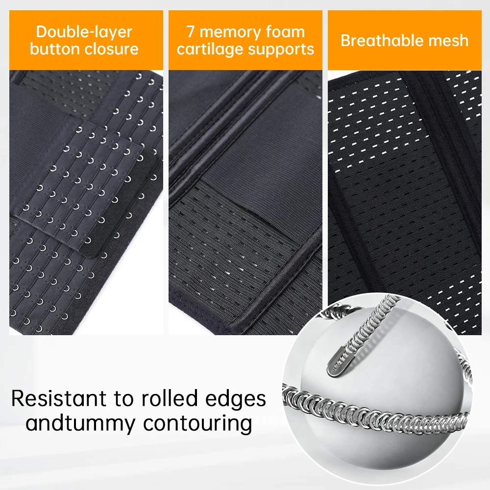 New Adjustable Waist Trainer for Women Double Belts Neoprene Corset with Zipper Workout Cincher for Tummy Control & Back Support - Image 5