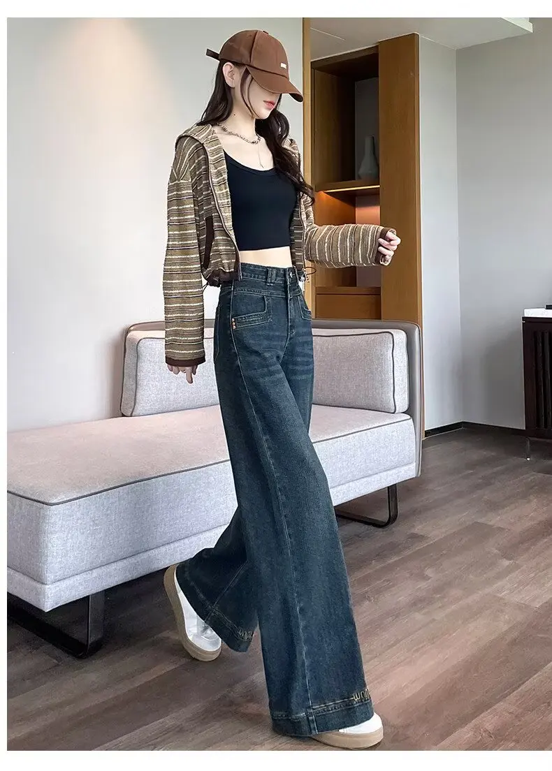 Womens Pants Jeans Retro Bootcut High Waist Comfortable Tummy Control Slimming Straight Leg Casual Trousers - Image 7